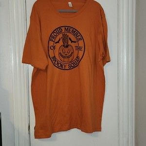 New Bella Canvas Unisex Orange Member of the Spooky Squad Graphic T-Shirt 3X